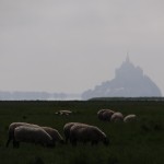 Les grèves, la baie, le Mont